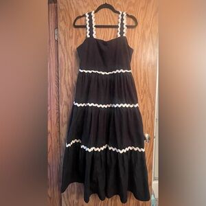 Entro Black Dress with White Trim: Size XL